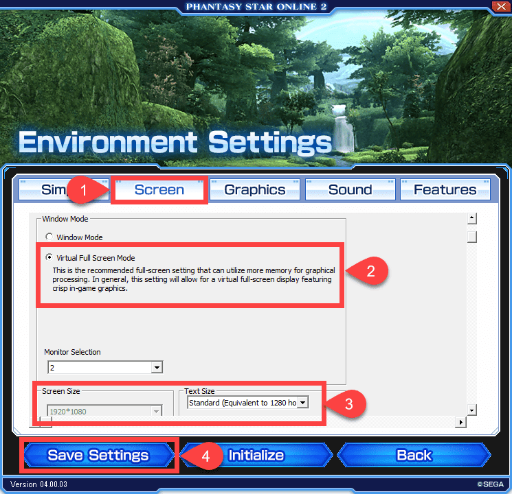 Pso2 tips - how to change screen resolution