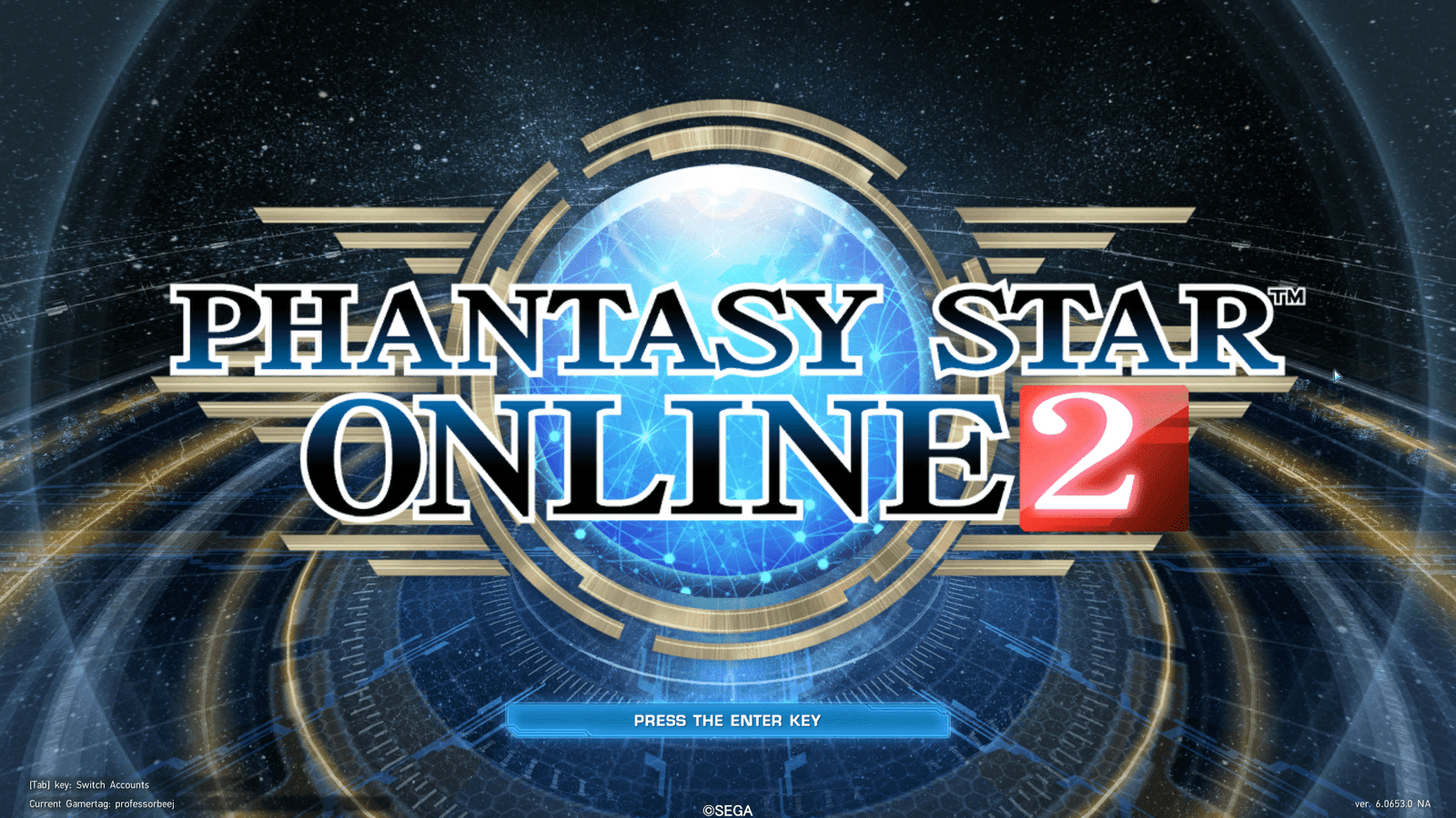 phantasy star online 2 logo and title screen