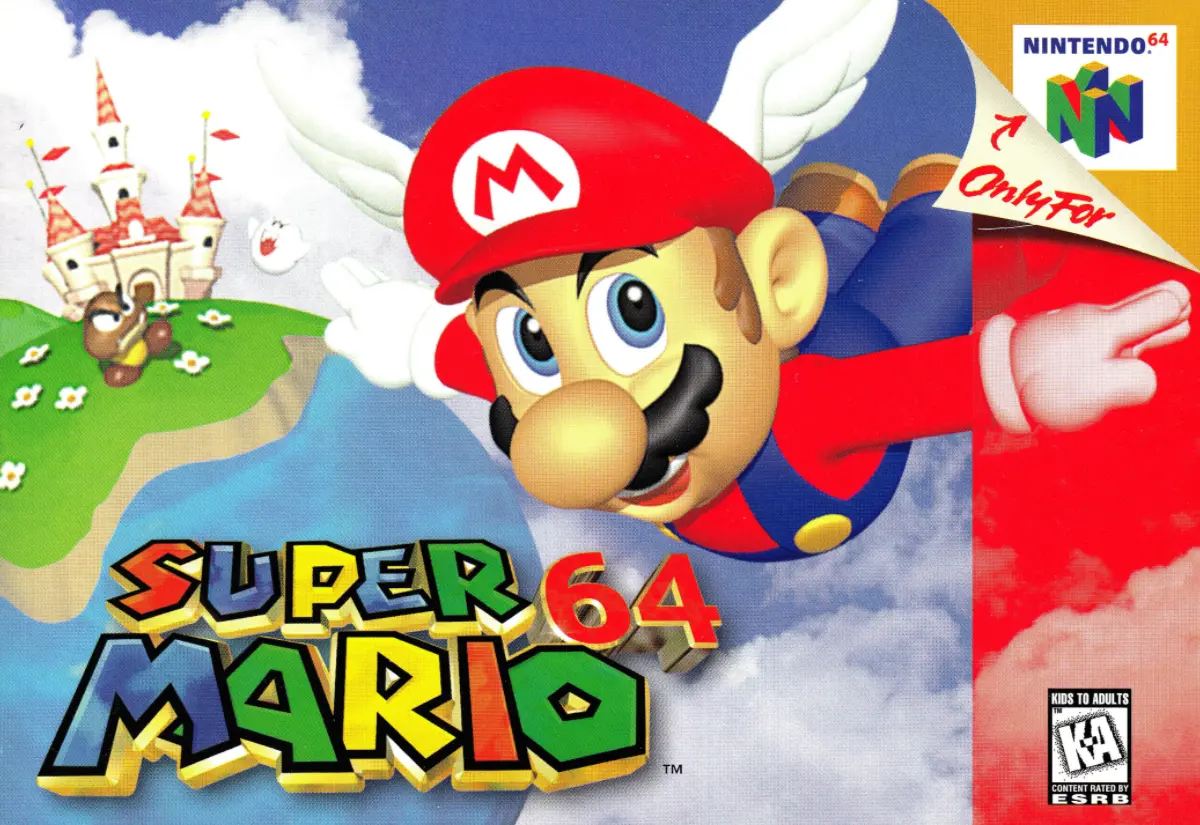 Super Mario 64 box art - scan by games db