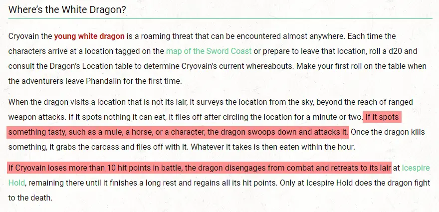 How to dm: where is the white dragon?