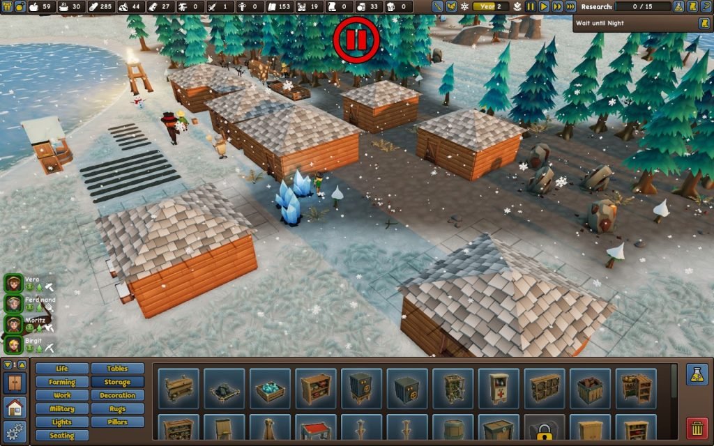 Screenshot of winter in founders' Fortune