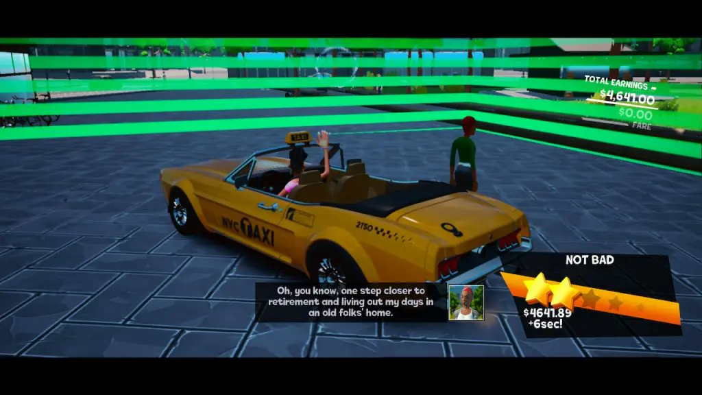 Why is there a giant green wall around that taxi?? Ahhhhhhhhhhh! Chaos!