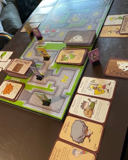 A shot of the munchkin board