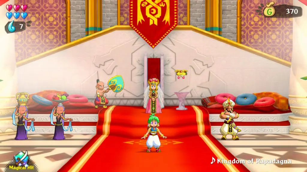 Asha stands in the thrown room of the castle in rapadagna