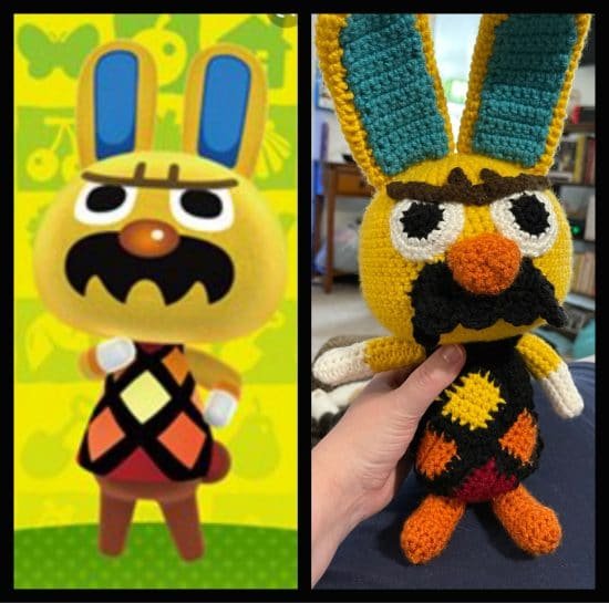 Video game gaston vs amigurumi gaston