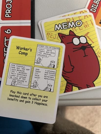 Memo cards in dilbert the board game