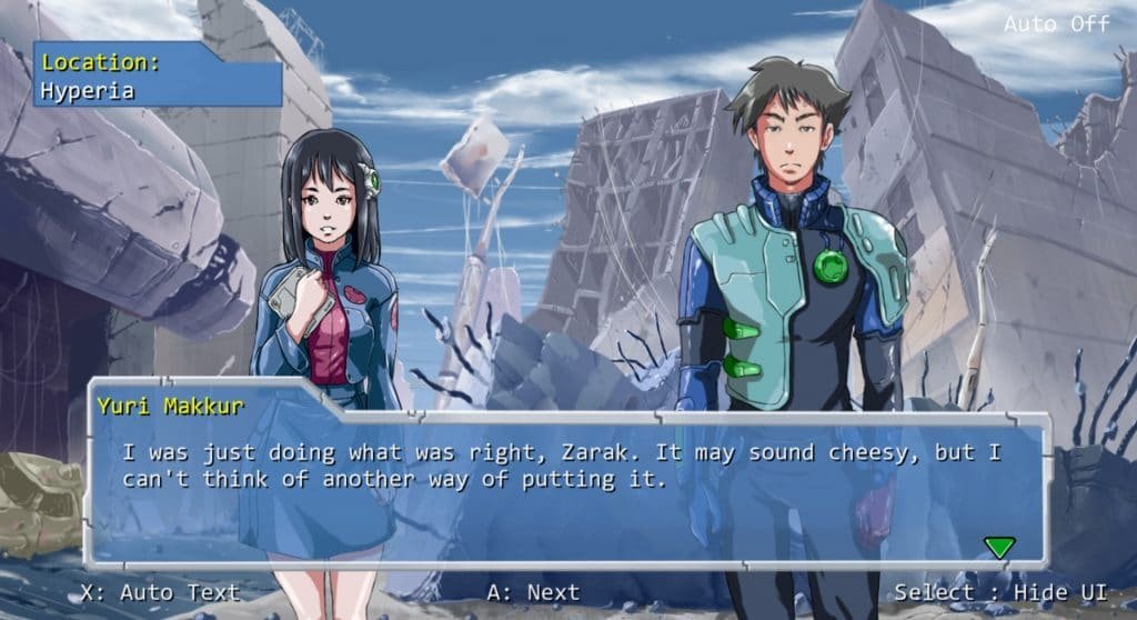 Some of the visual novel sequence