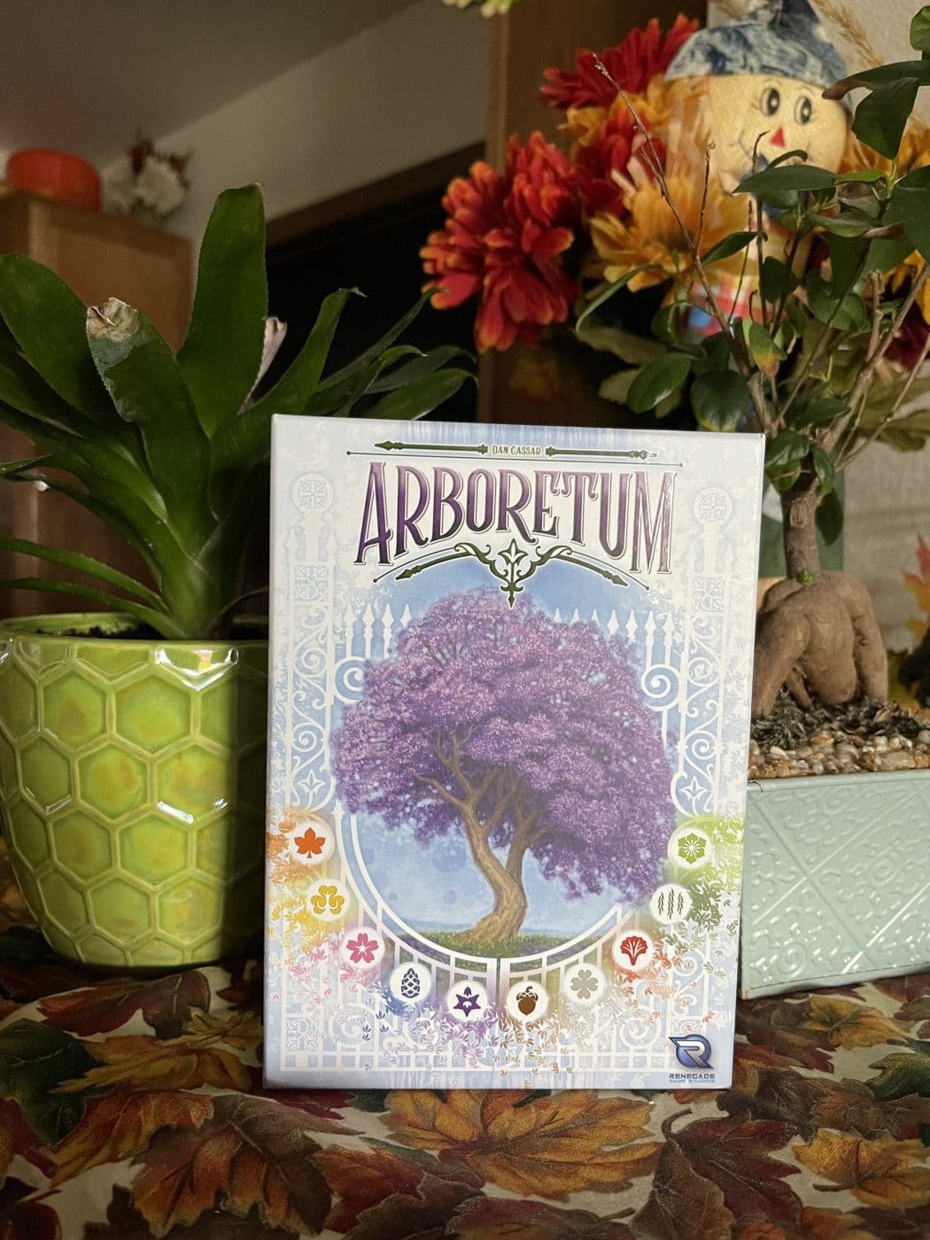 The box for Arboretum with plants around it