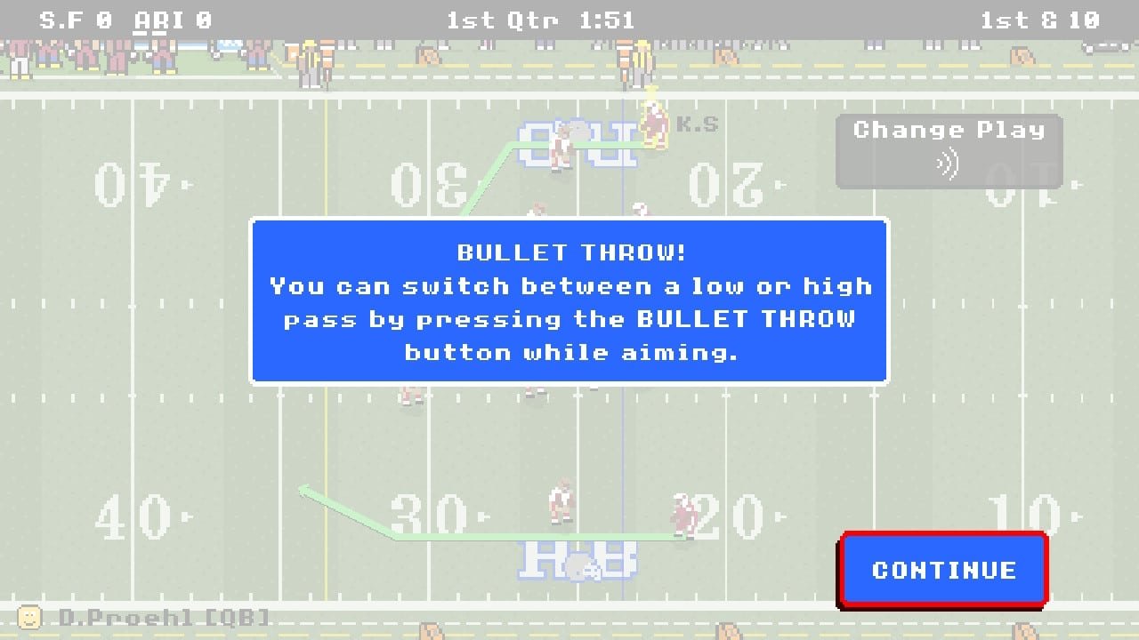 Retro bowl bullet throw