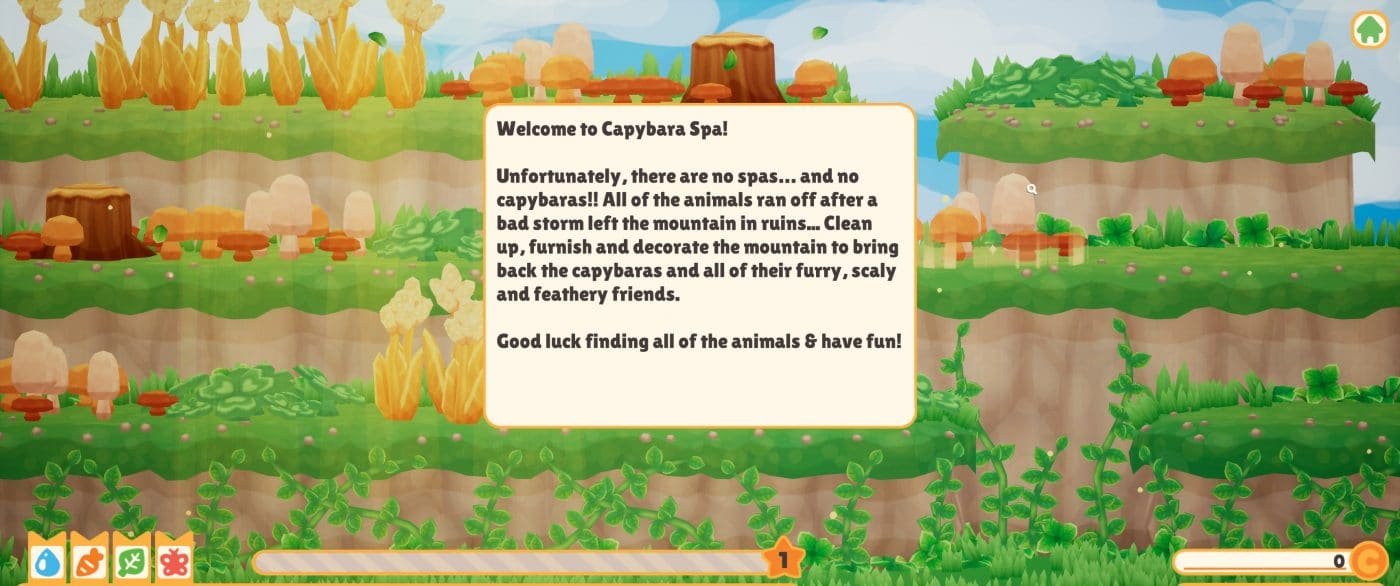 The starting message in capybara spa