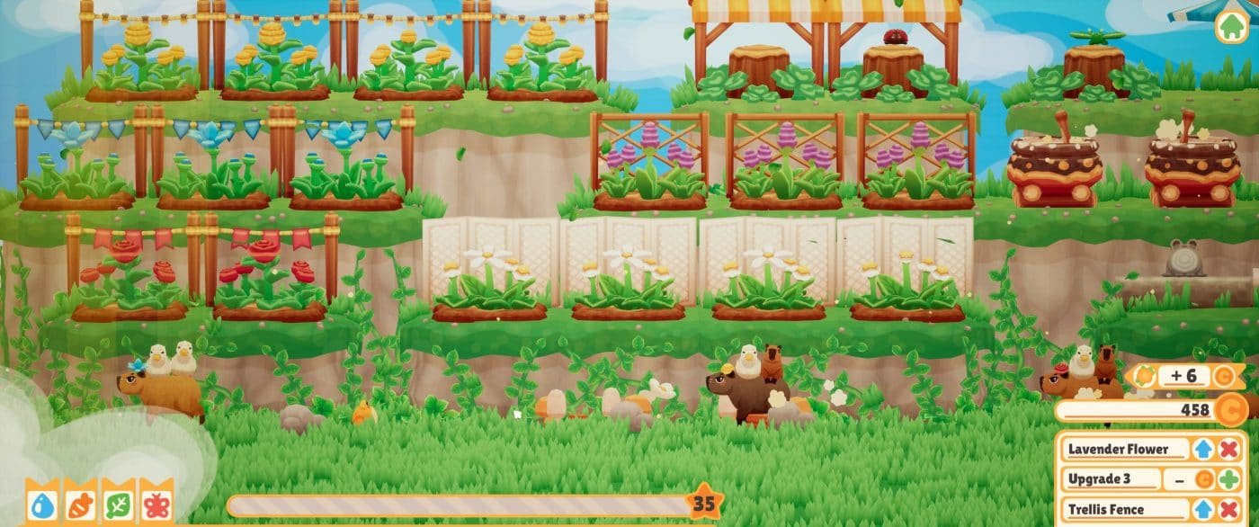 Flower garden in capybara spa - capybara spa: the cutest video game of 2022?