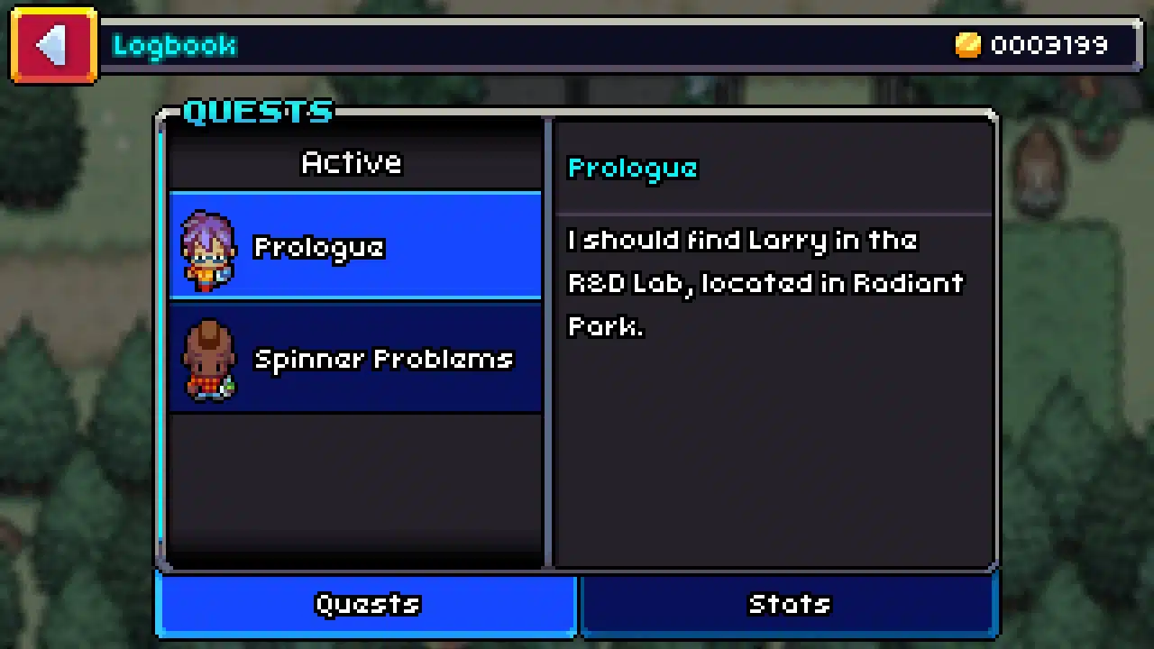 A quest tracker helps you keep track of what to do next in coromon.