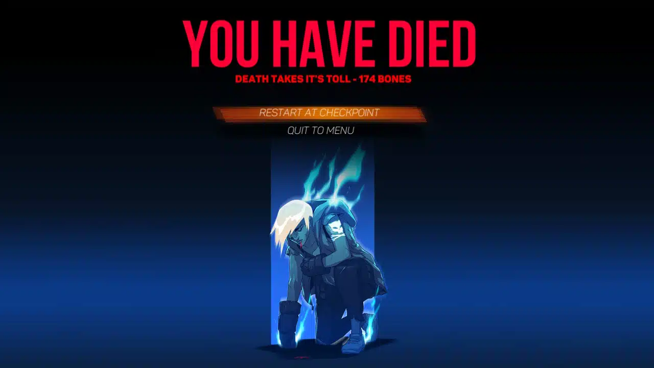 The ever-present death screen. You have died.
