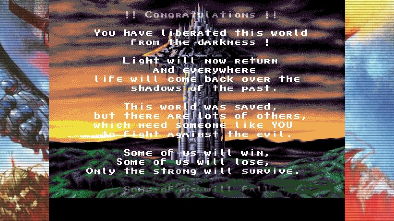 The finale of the first Turrican game in Turrican Anthology Vol. I finally told me what the game was about... sort of.