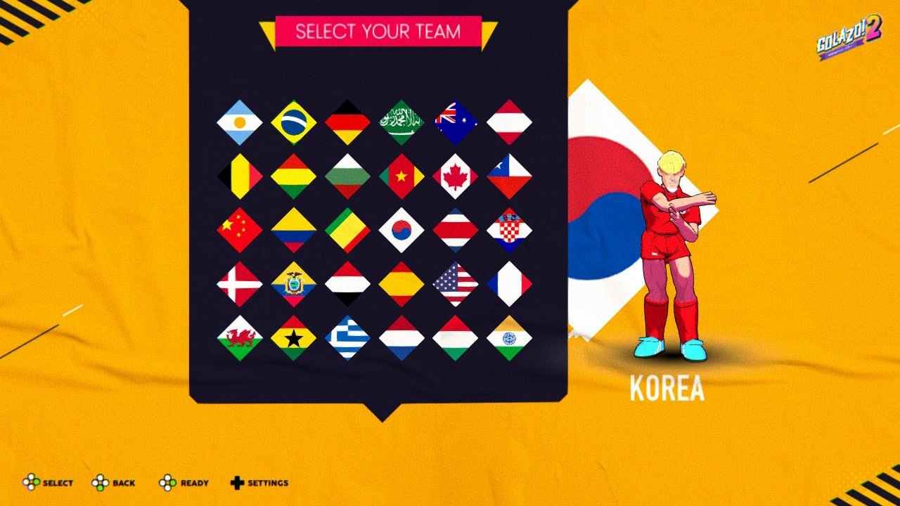 You can choose from a variety of international teams in golazo! 2.