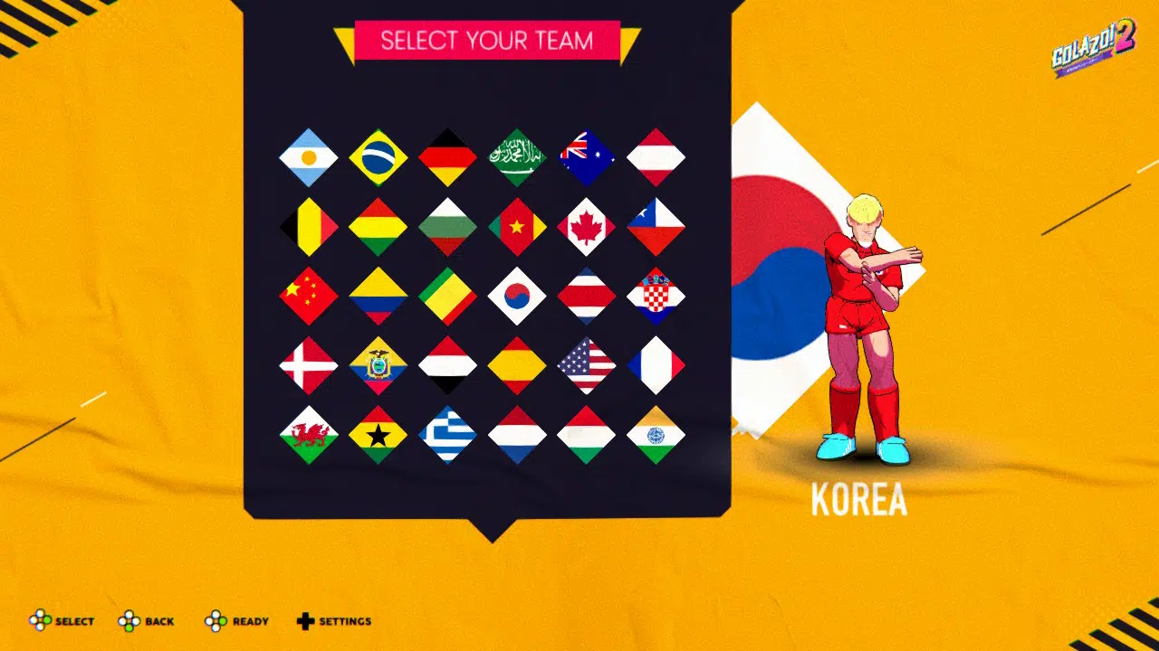 You can choose from a variety of international teams in golazo! 2.