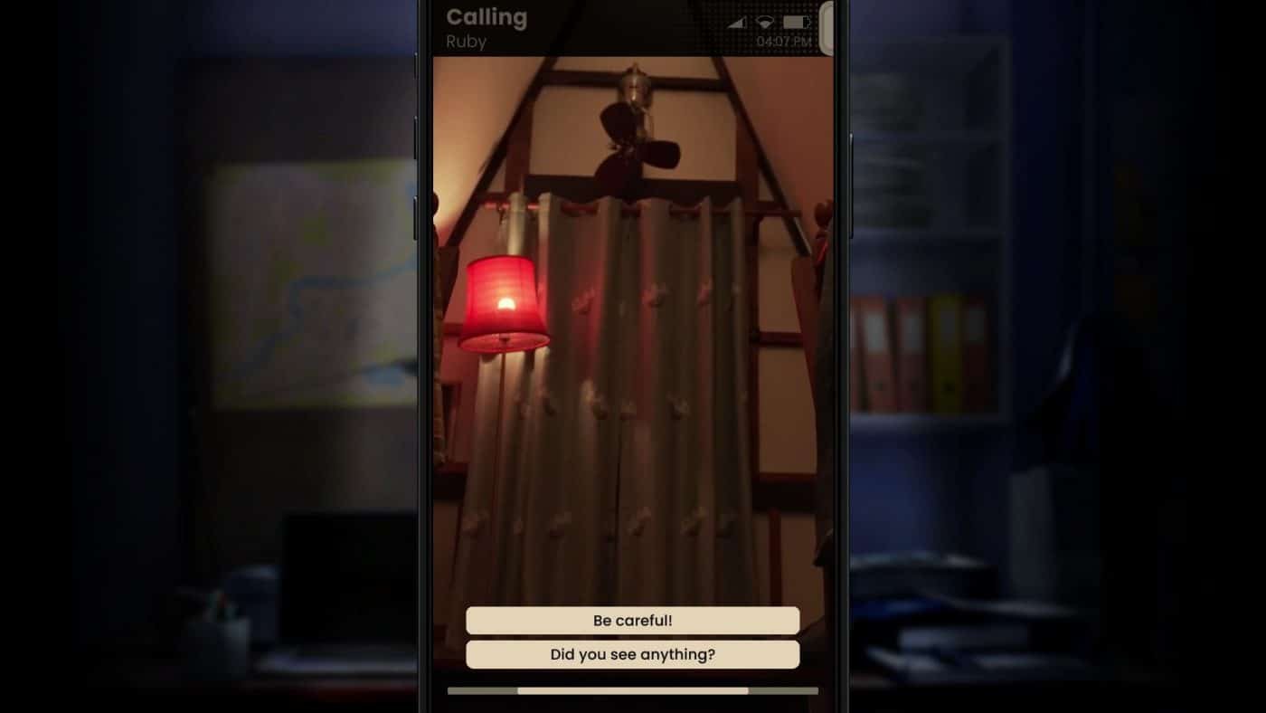 Ruby - simulacra 3 provides spooky "found phone" horror's real-time video call as she investigates Paul's house is the game's most memorable sequence.