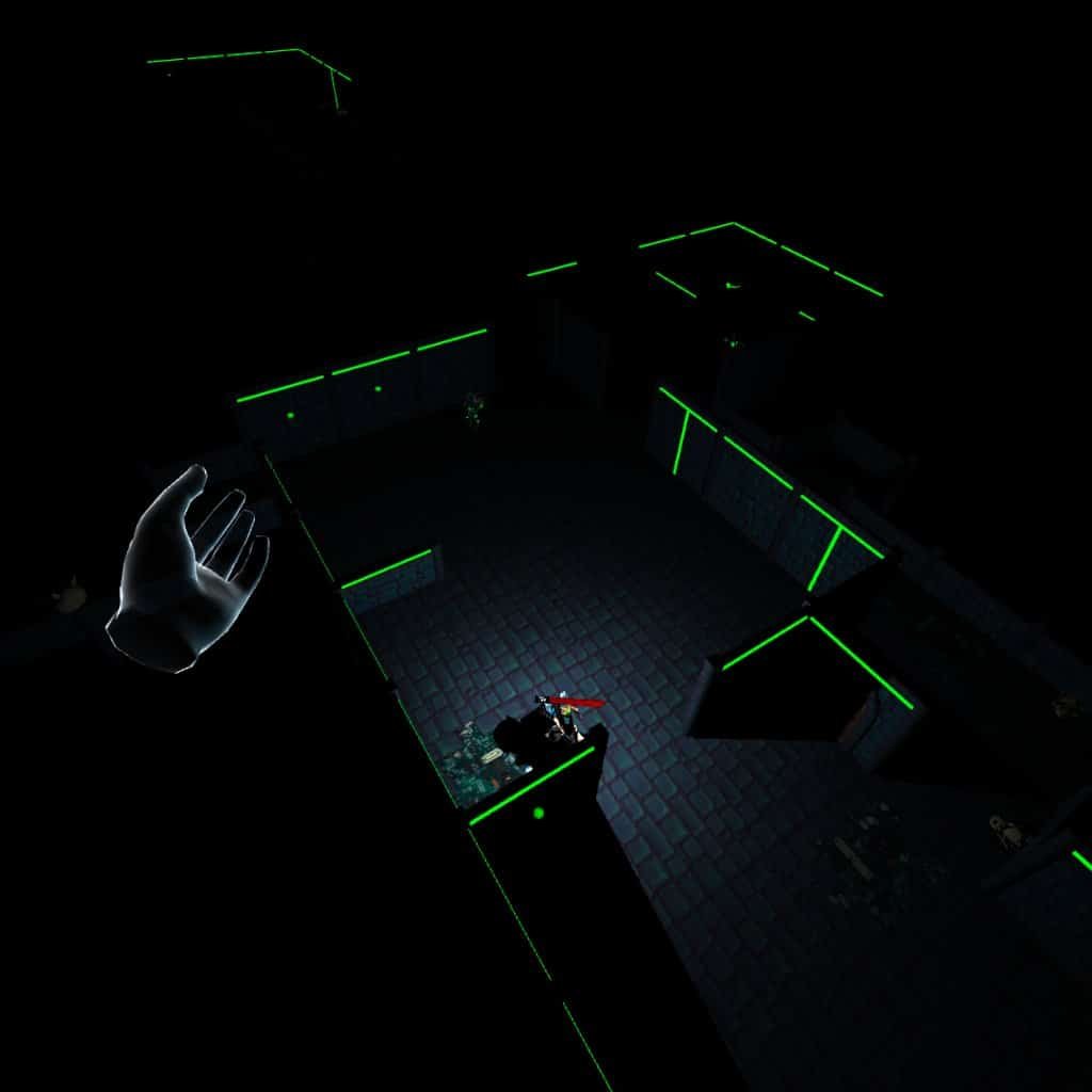 Arcaxer lets you explore dark hallways from an overhead perspective.