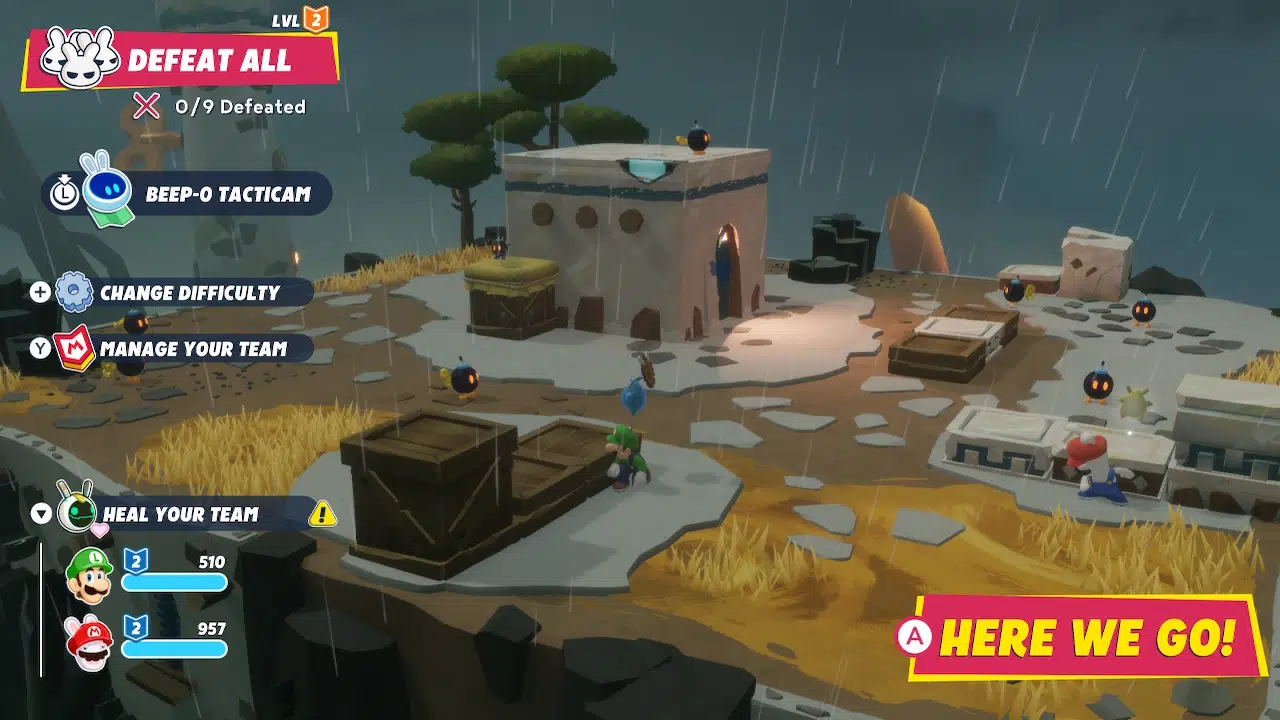 Battles in mario + rabbids sparks of hope can be super snappy, like this encounter against nine bob-ombs.