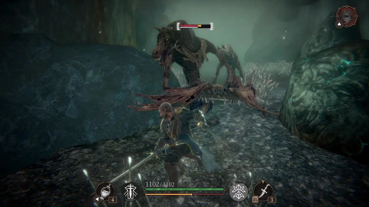 Pascal's Wager features all the Soulsborne trappings, like bipedal horse-headed bat monsters.