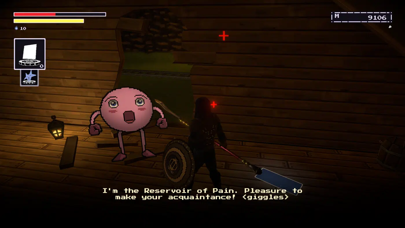 Npcs in the last hero of nostalgaia range from the typical cryptic, hooded old man to... Whatever this guy is.