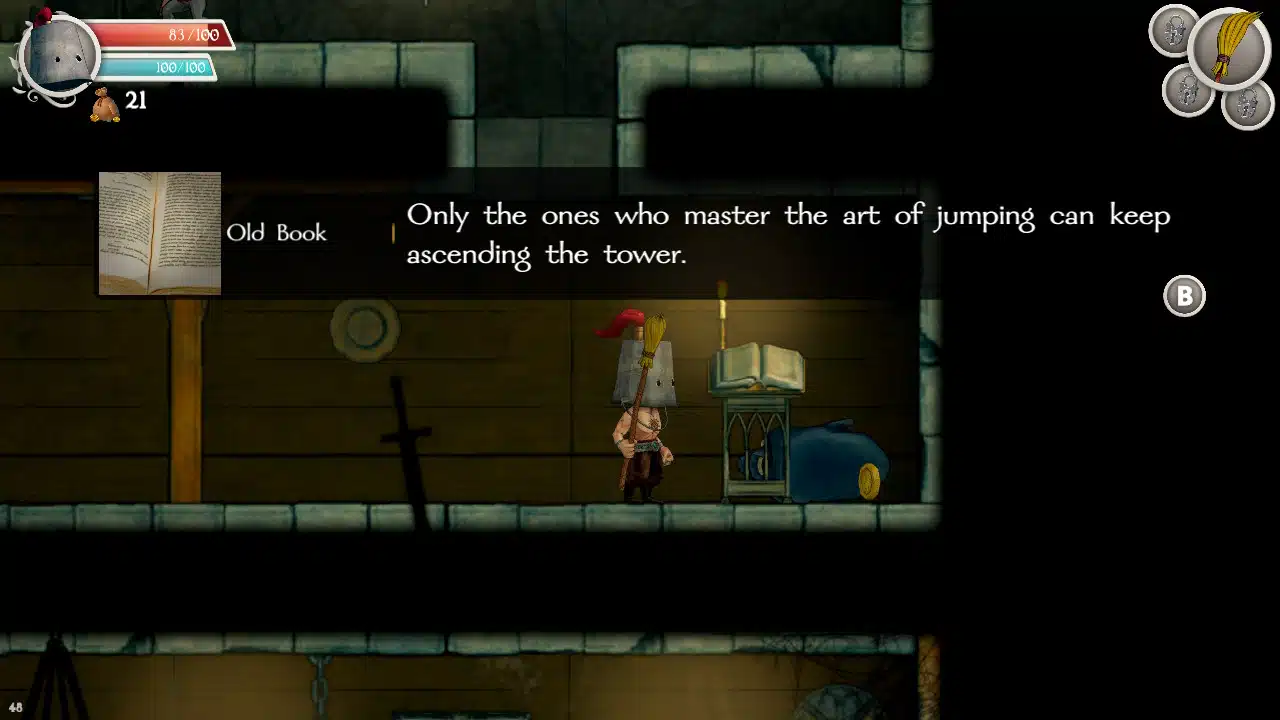 Bless clunky hero for actually telling you when you can't get to an area yet.