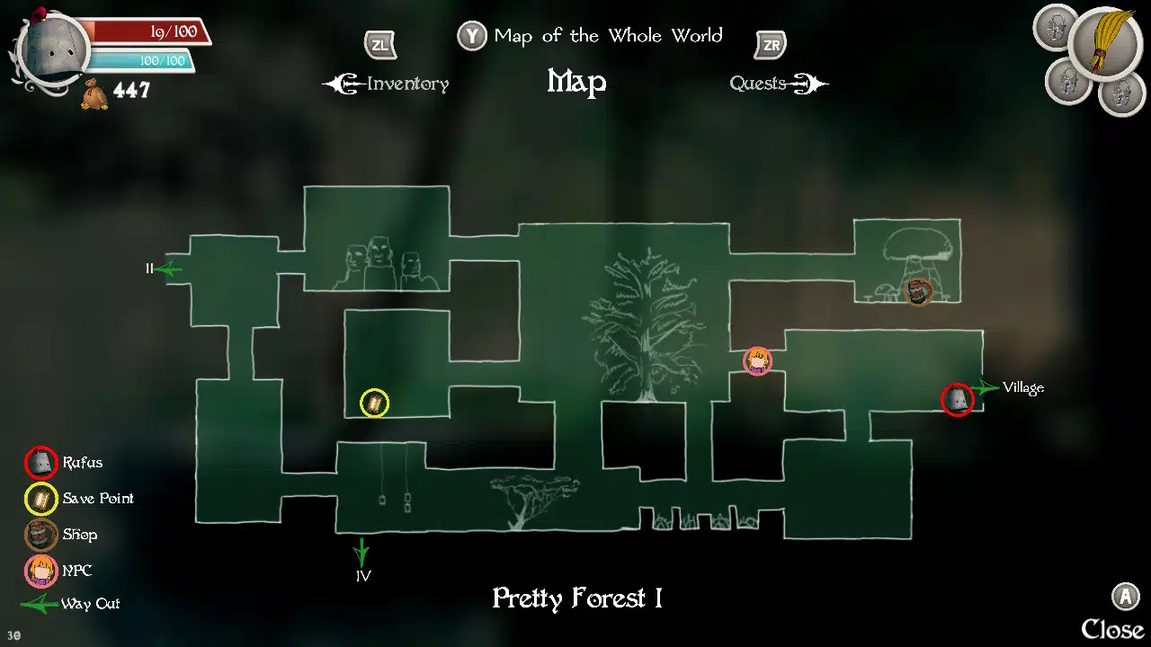 Clunky hero's maps are basic, but servicable.