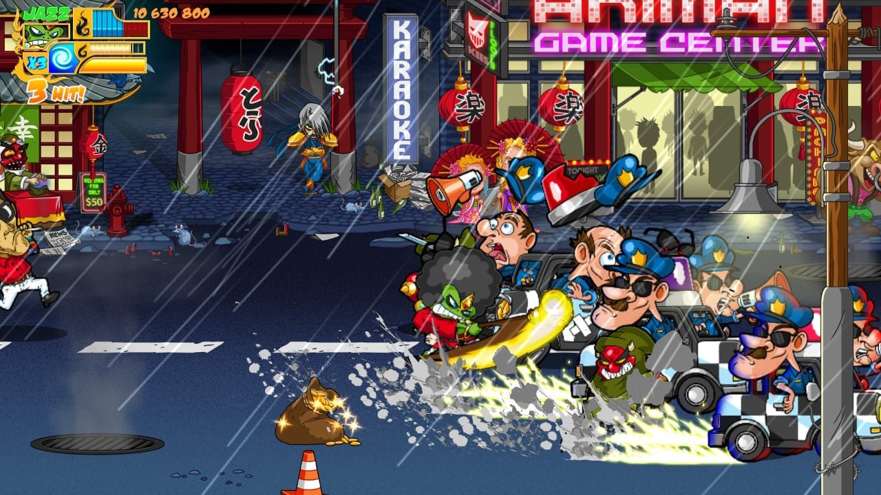 Of course you can beat up cops in jitsu squad.
