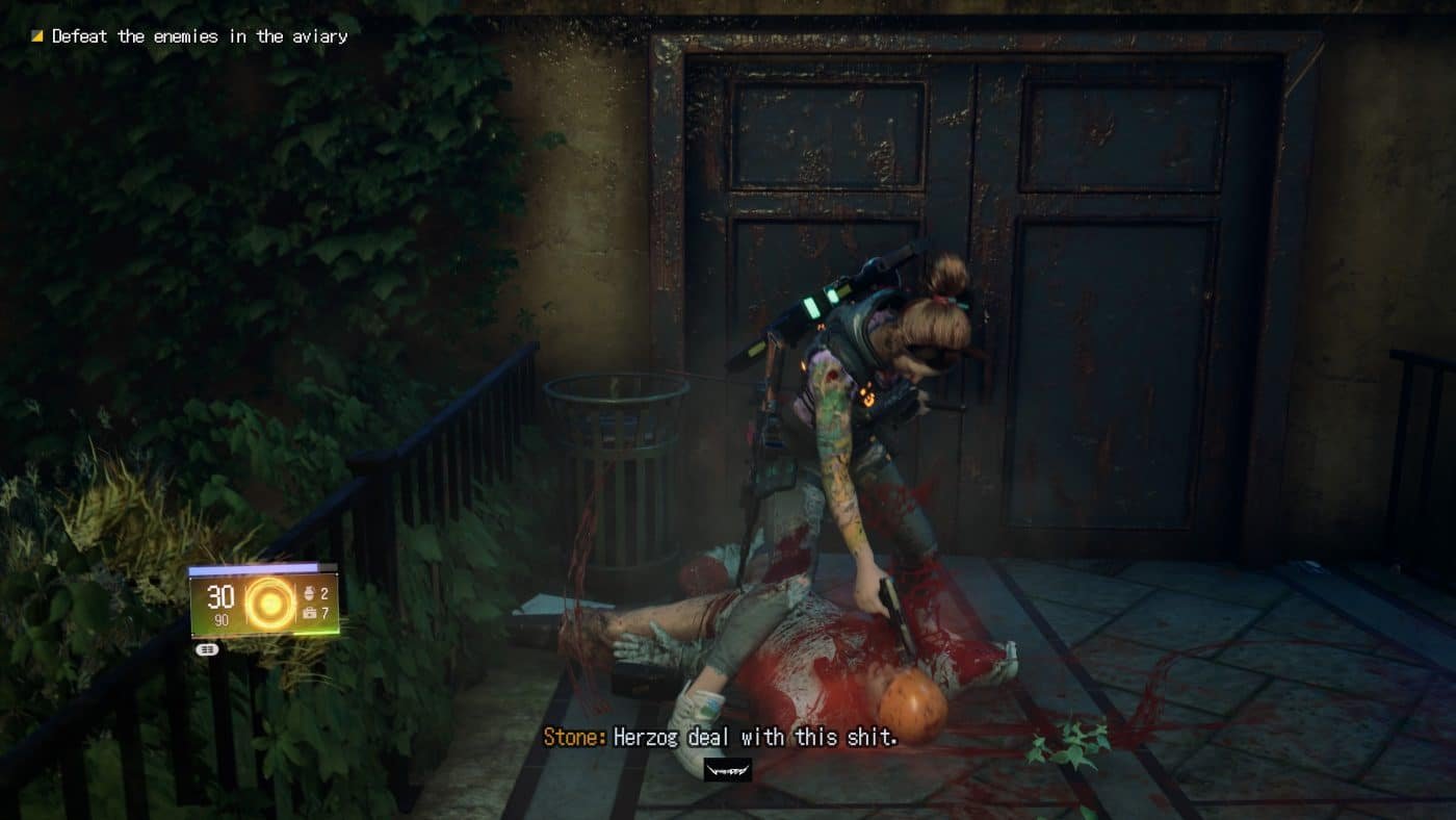 Shooting a disarmed, dismembered cyborg directly in the head is one of the more peaceful finishing moves in wanted: dead.