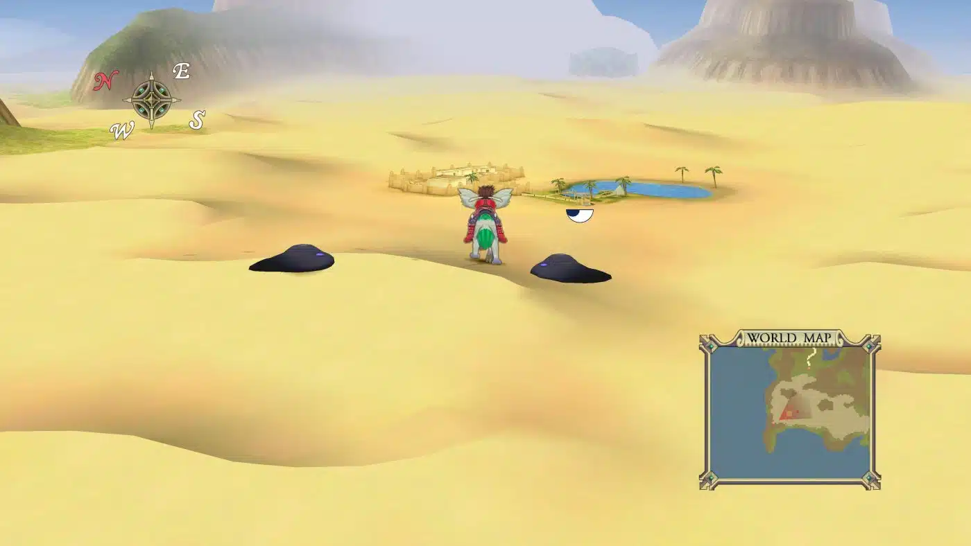 Long mode can be engaged when traversing the overworld, allowing you to travel faster and with a more drawn-out view