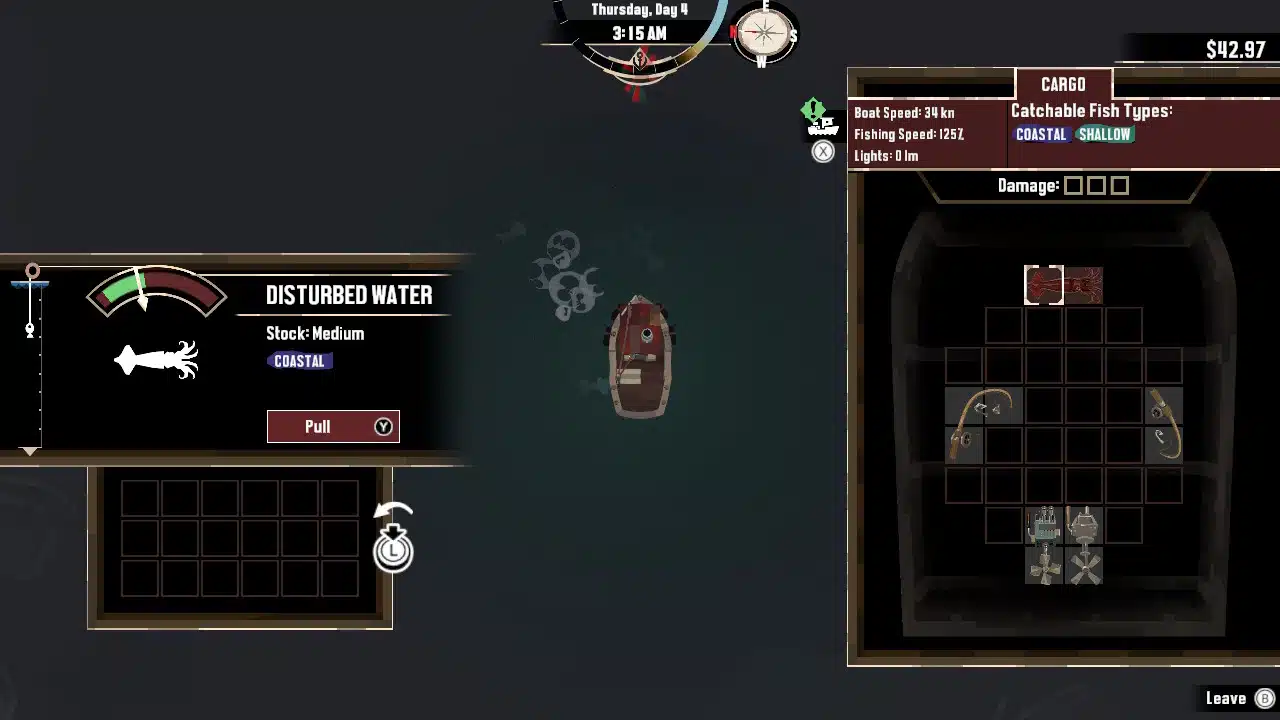 Fishing in dredge is always some sort of "tap the button at the right time"