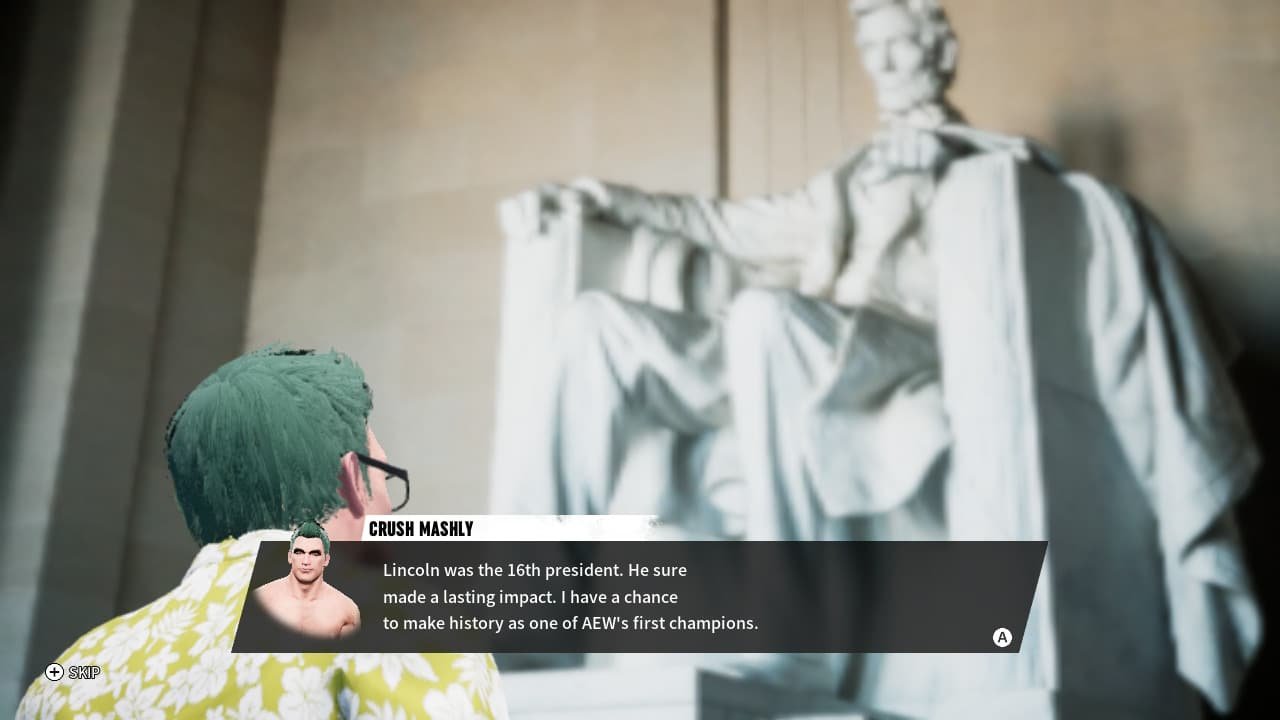 AEW: Fight Forever
Nintendo Switch
Crush Mashly is inspired by the Lincoln Memorial