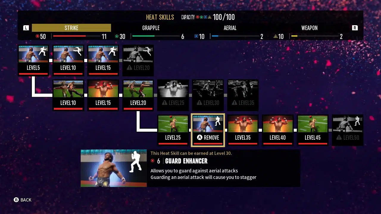 Aew: fight forever's Stadium Stampede skill tree.