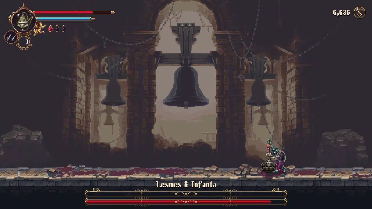 I enjoyed battling lesmes & infanta in blasphemous 2, but i didn't need their health bars to stick around.