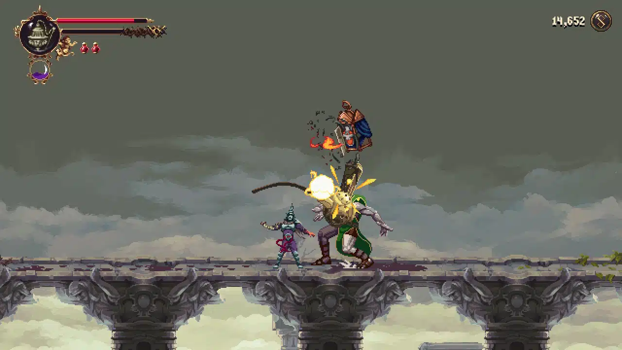 I picked the big heavy flail to start in blasphemous 2.
