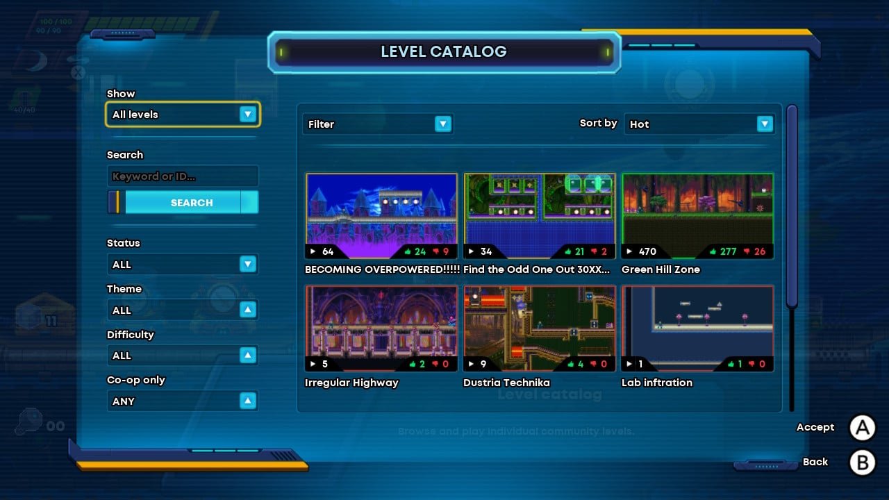 After finishing the story in 30xx you can replay the game at higher difficulties, or jump into community made stages!