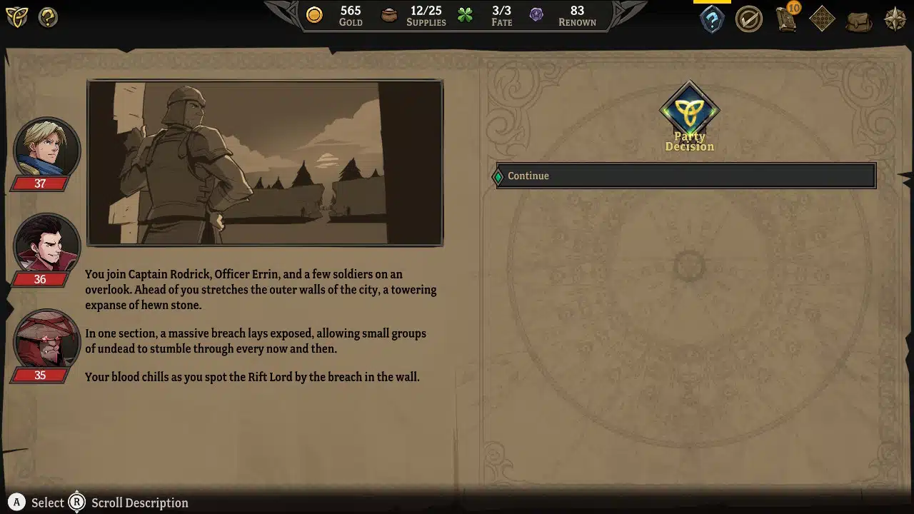 Cut scenes in gordian quest play out as short stories.