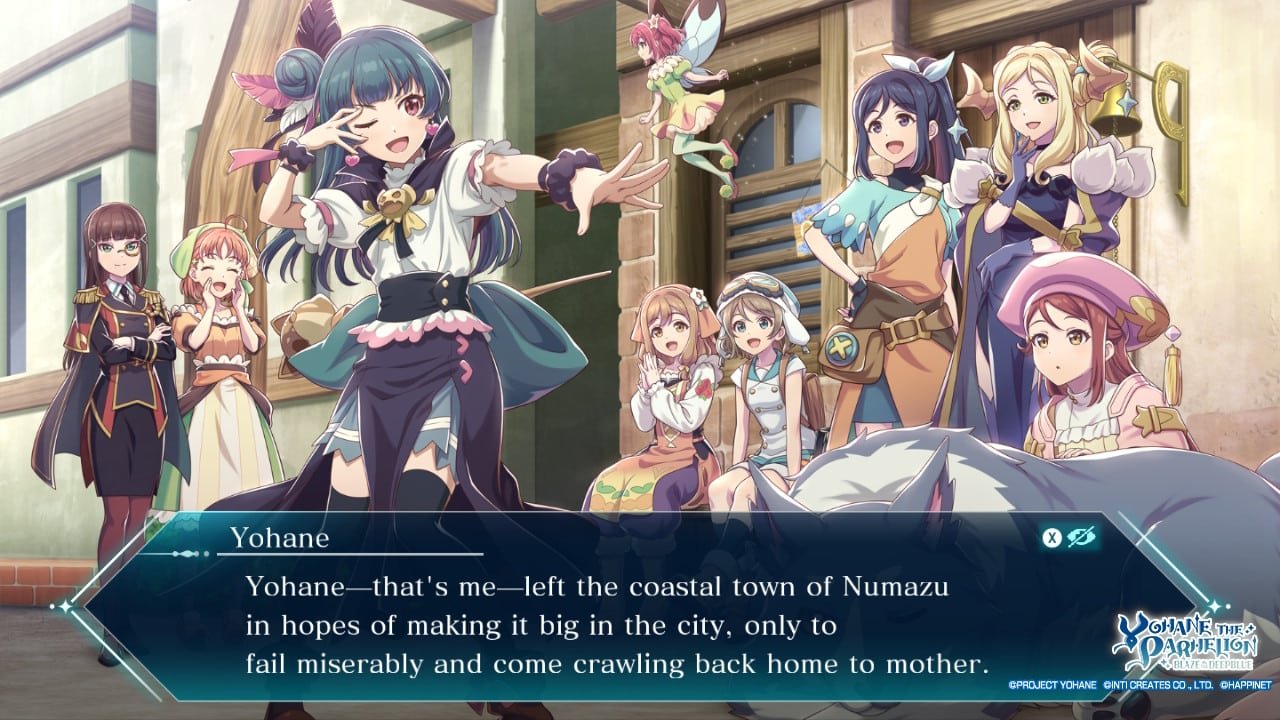 Yohane the parhelion -blaze in the deepblue- opens with a slideshow that give you the barest of context for the story.