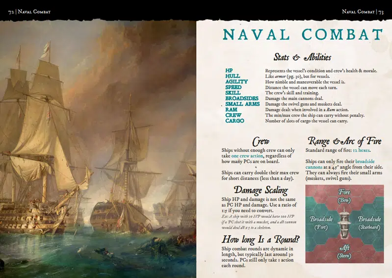 Naval ship combat in pirate borg
