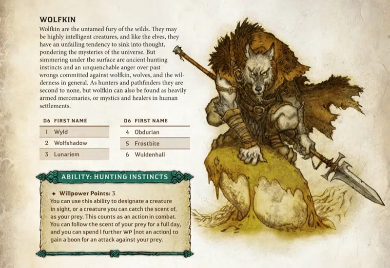 Wolfkin from dragonbane or drakar och demoner