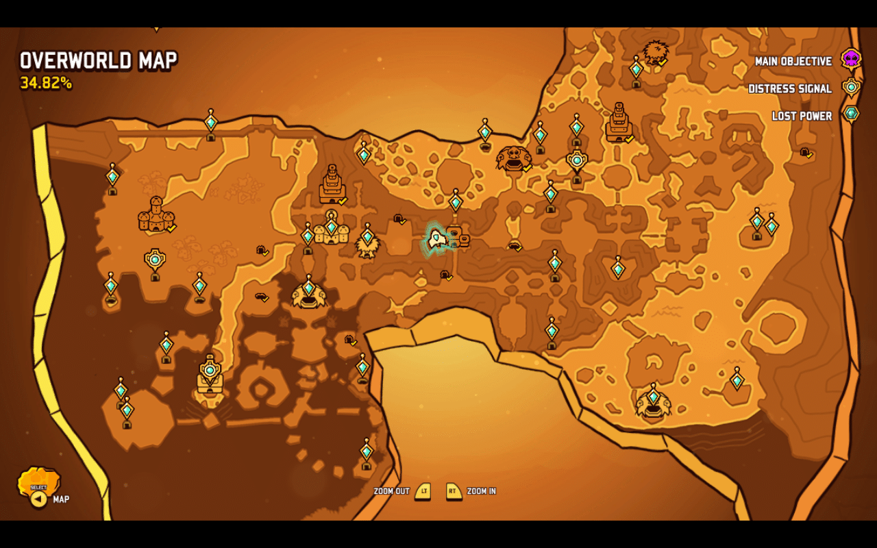 The ability to see unfound items on the map in minishoot' Adventures is excellent.