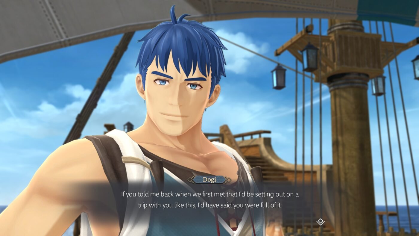 Dogi says to adol that he never expected to be traveling with him after their initial meeting