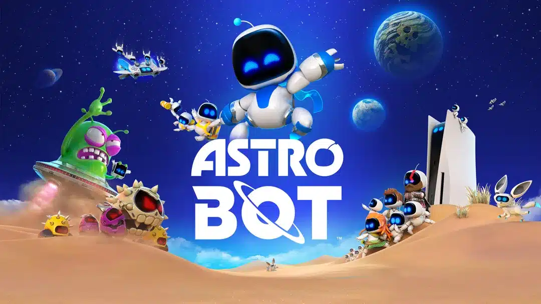 Astro bot cover art featuring a cute cartoon robot