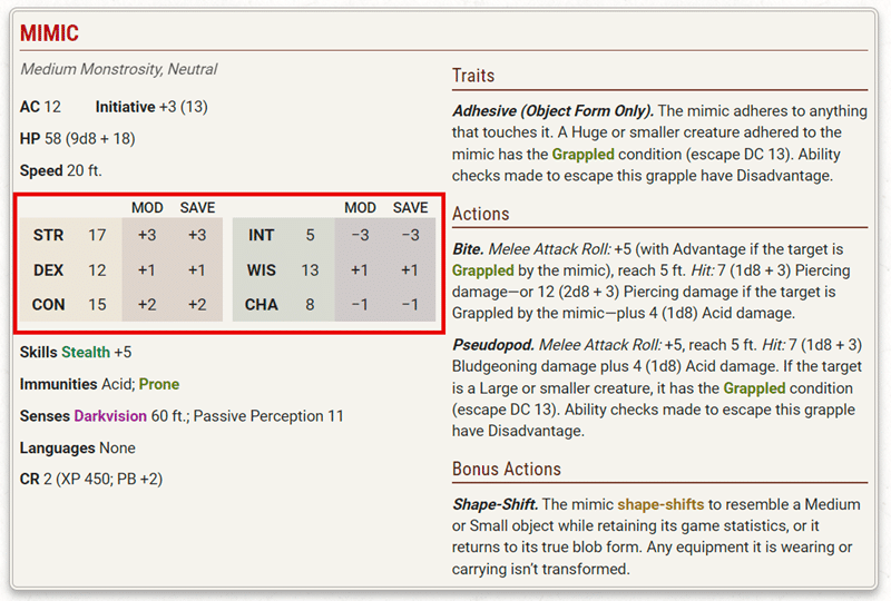 2024 monster manual d&d 5e mimic