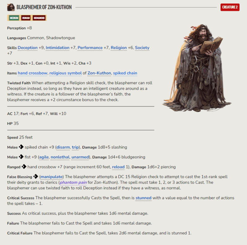 blasphemer of zon-kuthon