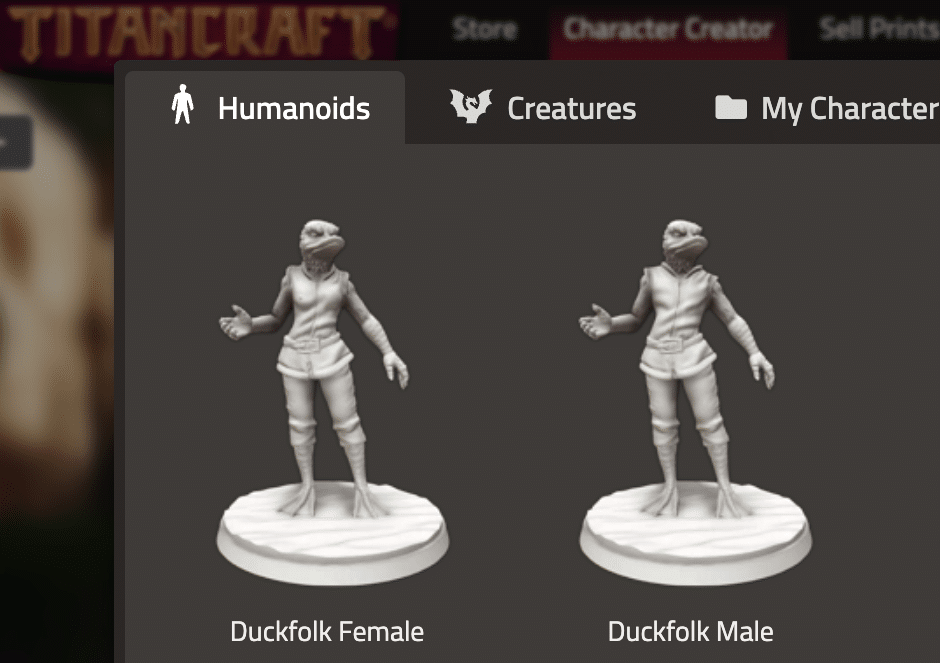 Titancraft free duck miniatures stls
