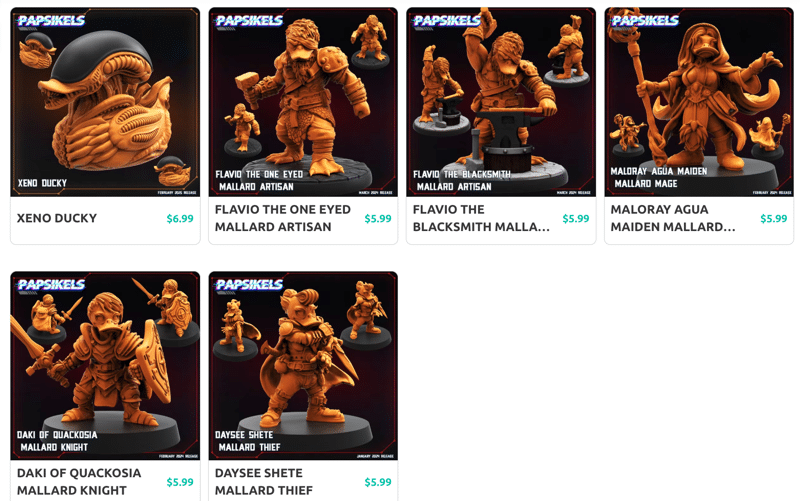 Papsikels duck miniatures