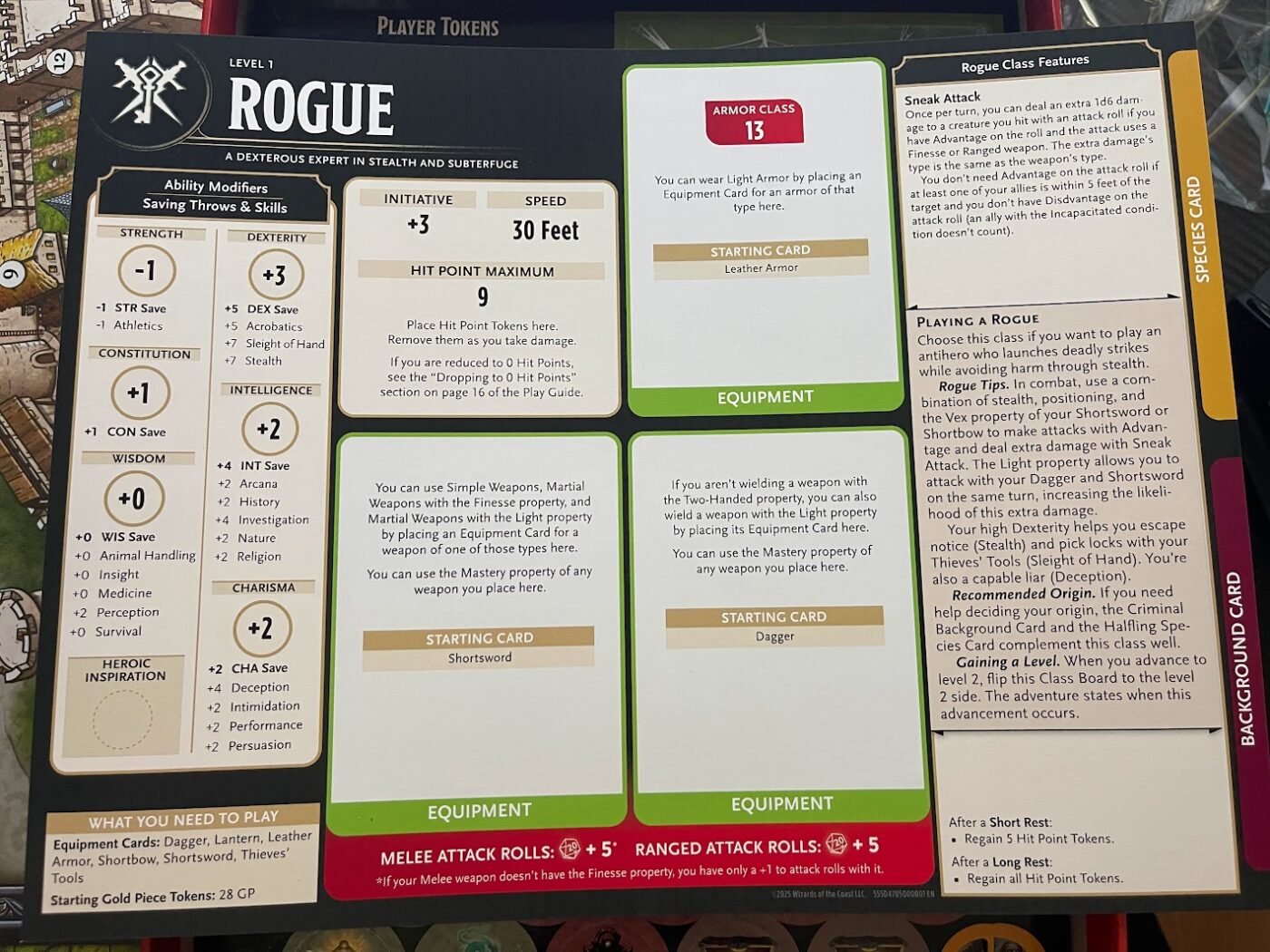 Heroes of the Borderlands 5299 - Geek to Geek Media Rogue character board from hotb