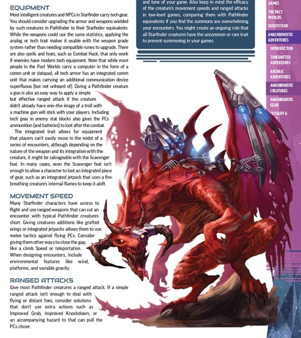 anachronistic creatures in SF2e GM Core
