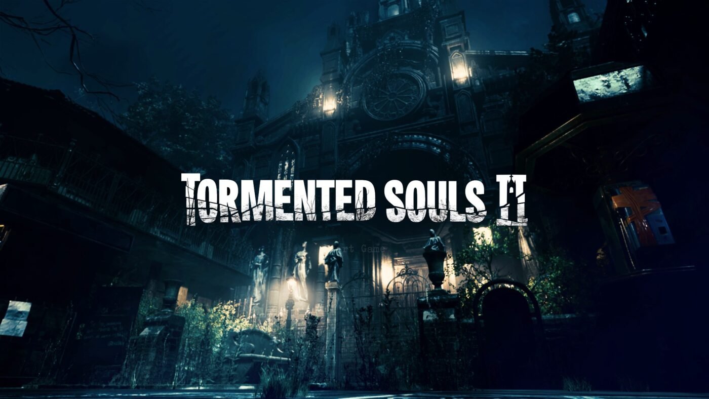 Image of the tormented souls 2 title screen showing a convent at night from outside.